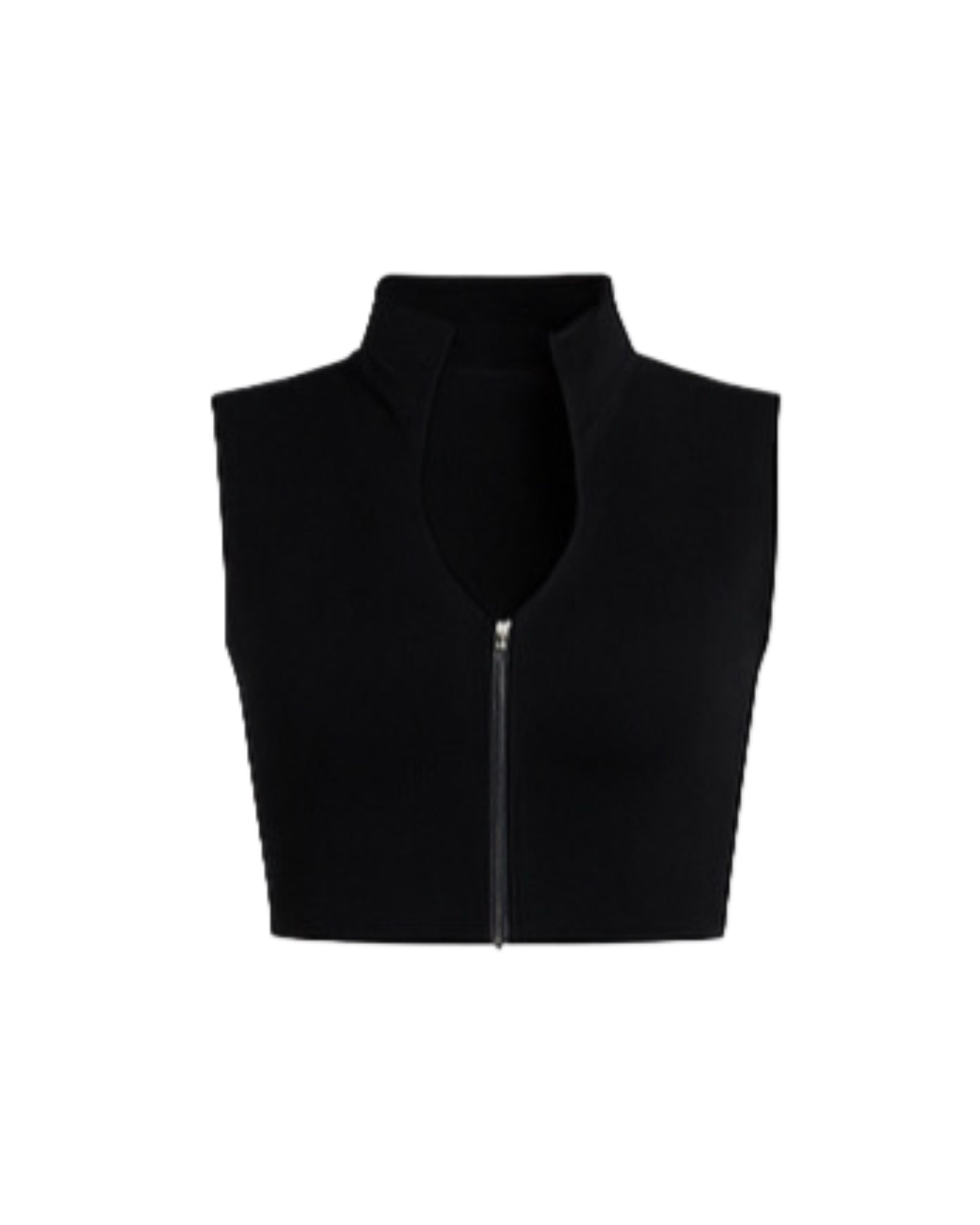 Black Knit Zipper Top