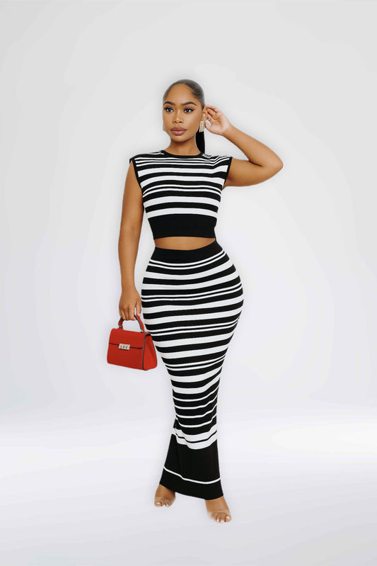Striped Knit Skirt